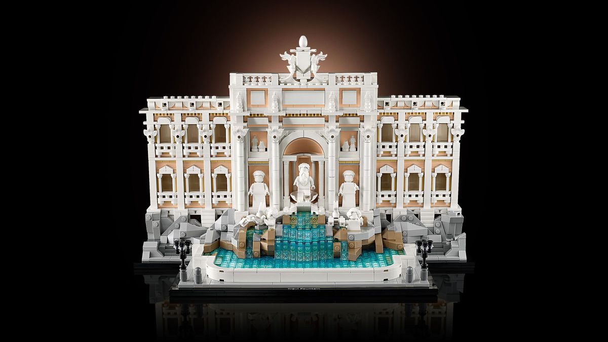LEGO 21062 Detailreiche Nachbildung des Trevi-Brunnens aus LEGO mit Figuren und Wasserfällen.